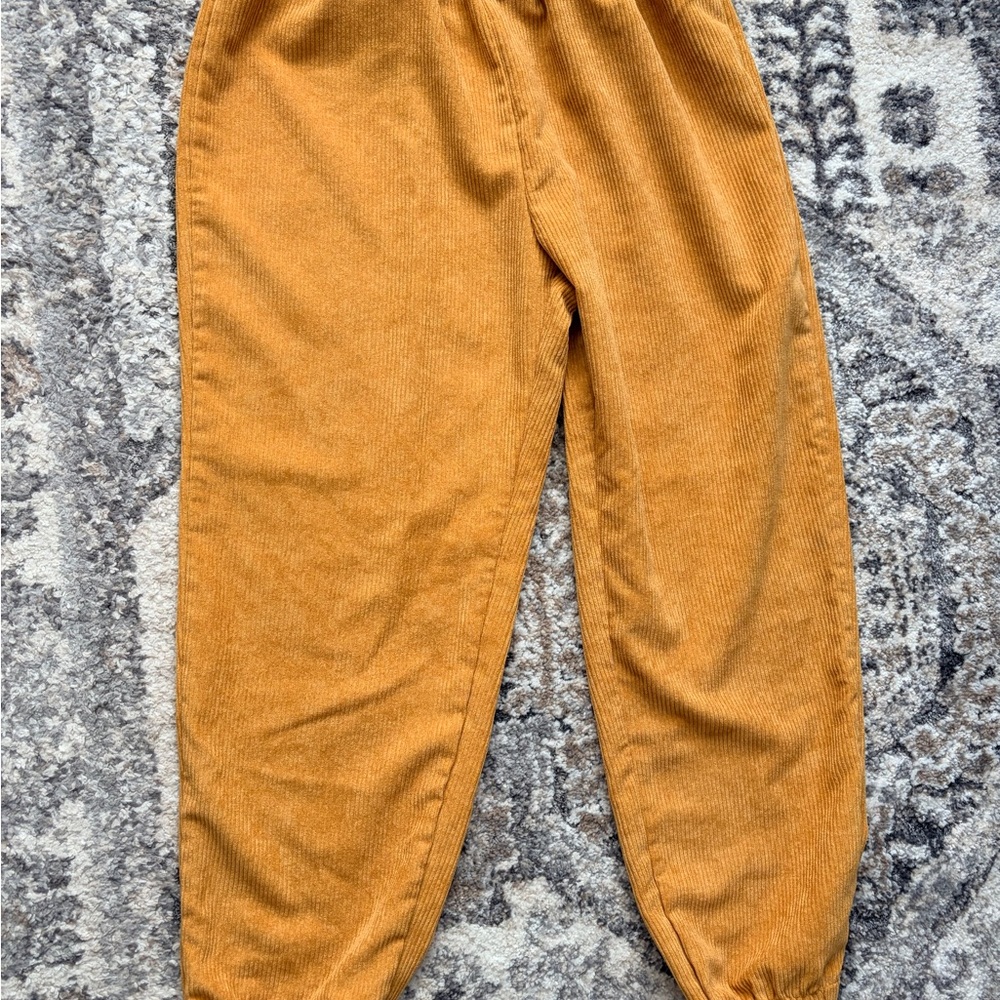 SHEIN Women’s Golden Corduroy Set Joggers + Button Shirt